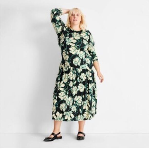 Future‎ Collective Drop Waist Floral Dress NWT 2X - Picture 1 of 11